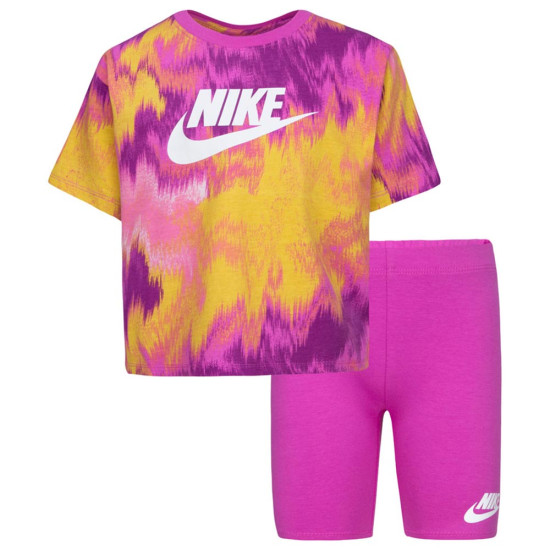 Nike Παιδικό σετ Boxy Tee & Bike Shorts Set Nike Παιδικό σετ Boxy Tee & Bike Shorts Set